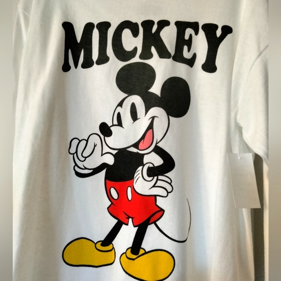 Disney Mickey Mouse Kids White Long Sleeve Shirt Size 6x - Picture 2 of 3